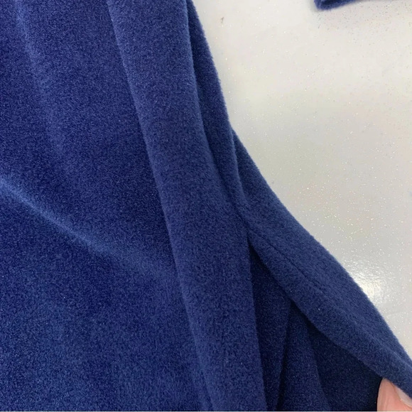 Vanity Fair Robe Small Velour Pearl Snap ‎ House Coat Blue Long Sleeve  Vintage - Picture 6 of 14